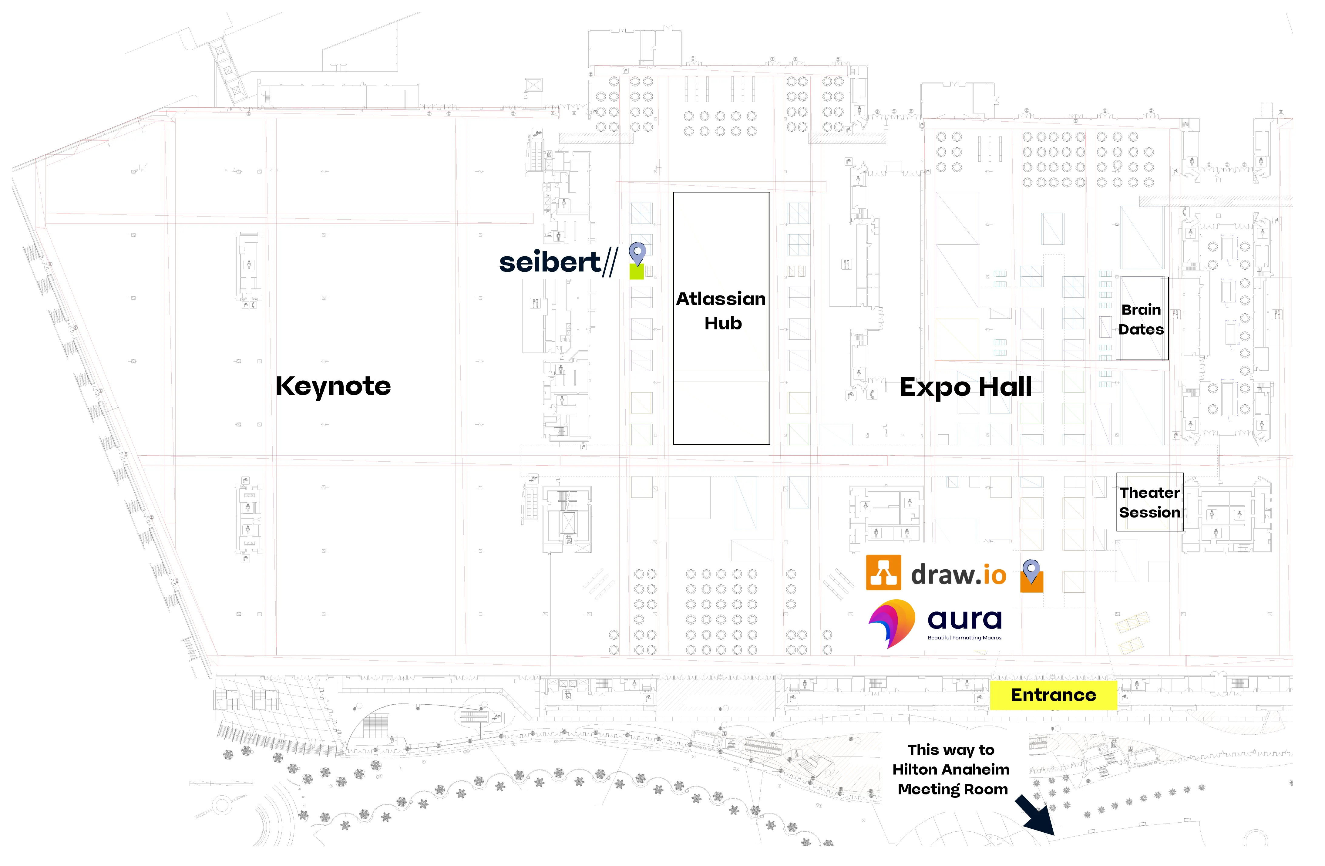 Floor plan of Seibert Team at Atlassian Team '25: We are at booth #78