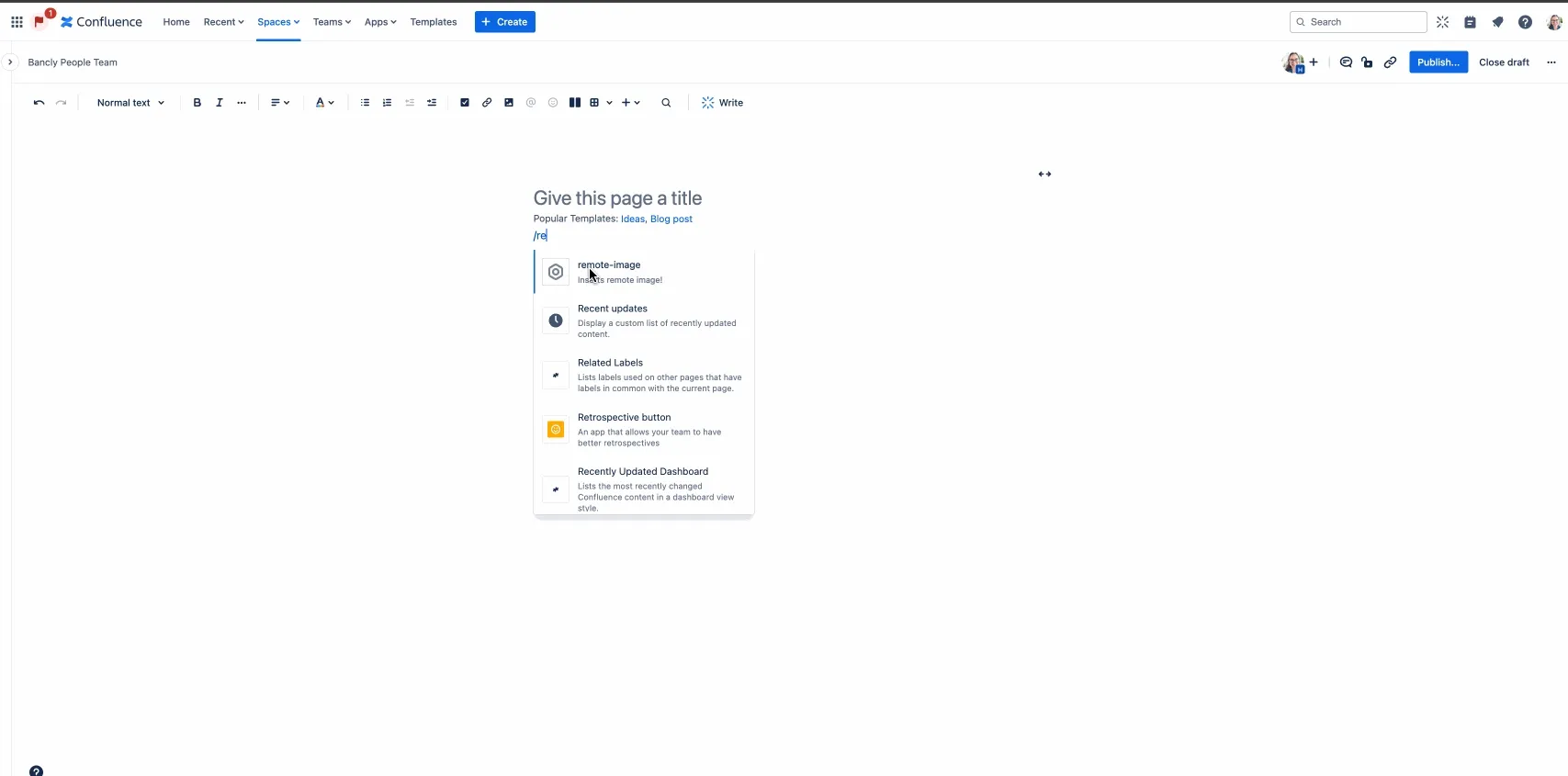 Animiertes GIF, das zeigt, wie das neue Aktuelle Updates-Makro verwendet und konfiguriert wird