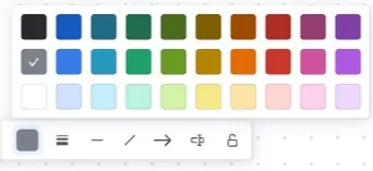 Die Farbpalette mit ausgewähltem Grau.