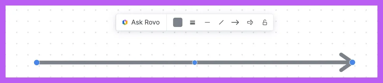 Die schwebende Toolbar erscheint, wenn du eine Linie auswählst.