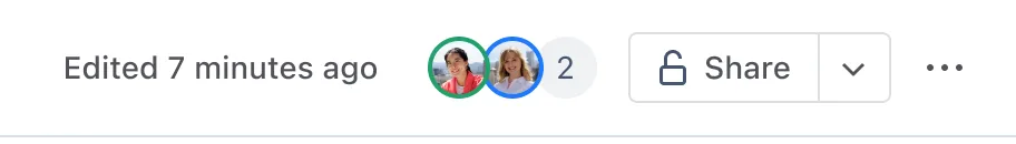 Ansicht der oberen Symbolleiste eines Live Docs.