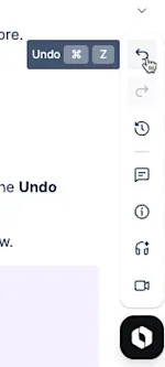 Die Rückgängig-Option in der Aktionsleiste.