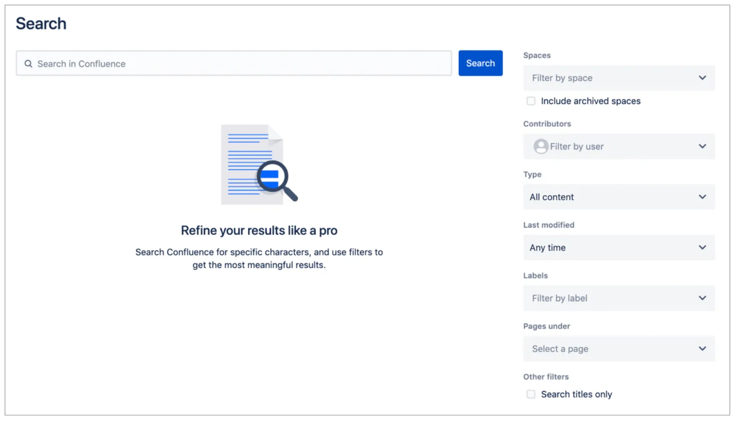 Suchfilter in Confluence Cloud