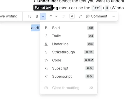 Die Formatierungswerkzeuge im neuen Editor.