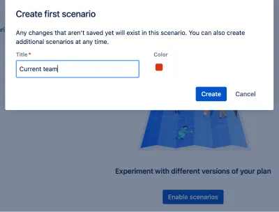 Szenario 'Current team' in Jira Plan erstellen