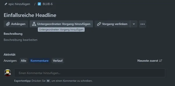 Subtask im Vorgang erstellen
