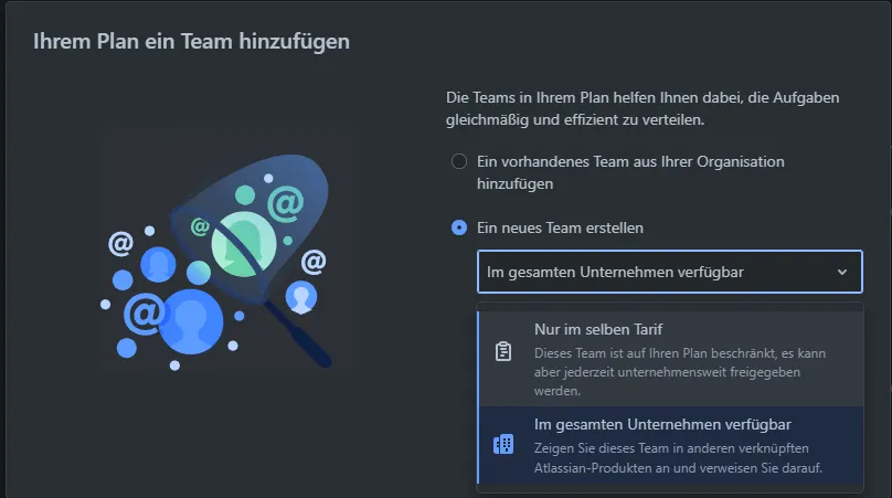 Teams Übersicht in Jira Plänen