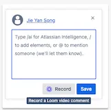 Ein Loom-Video in einem Inline- oder Seiten-Kommentar aufnehmen.