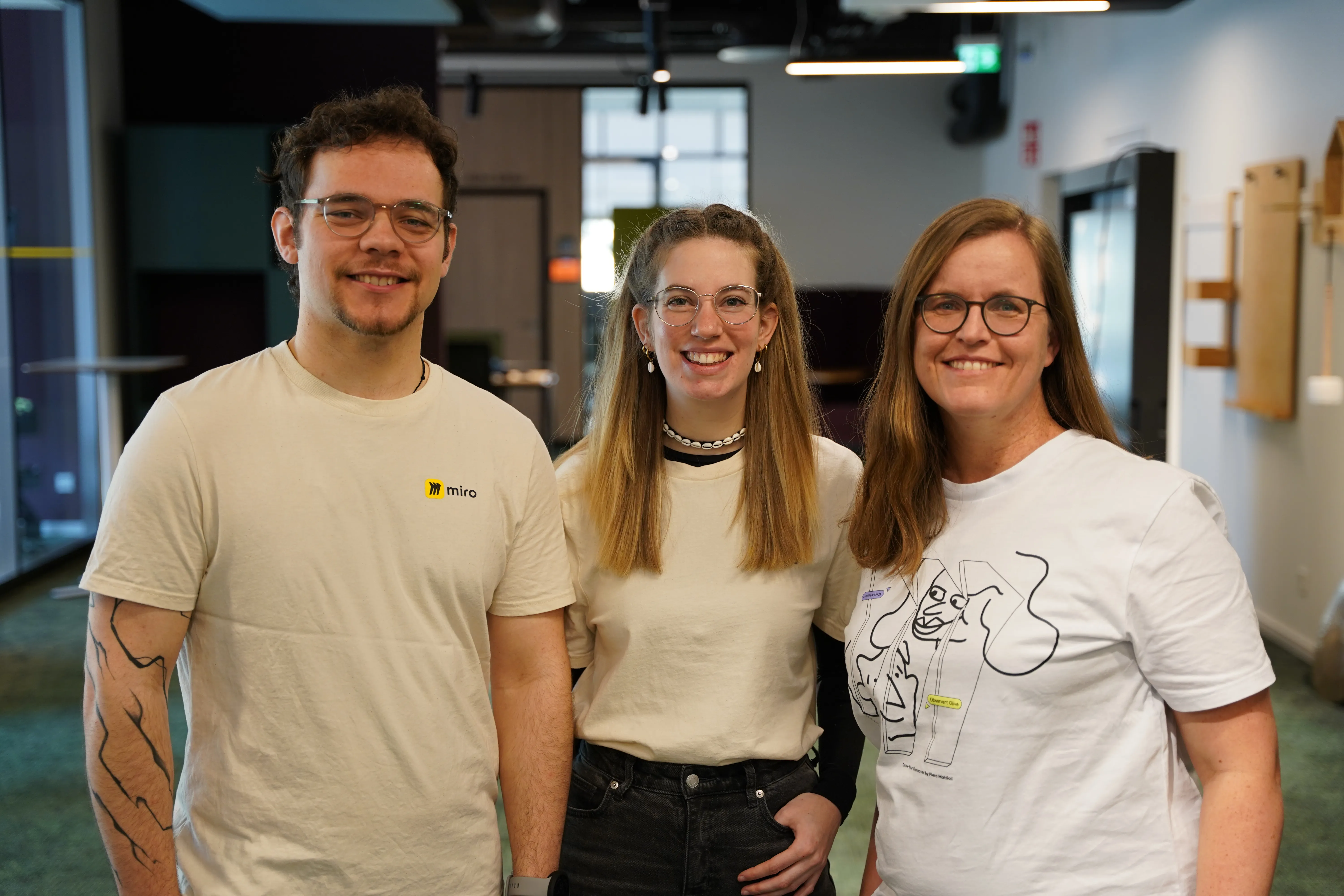 An animated office with employees working together
