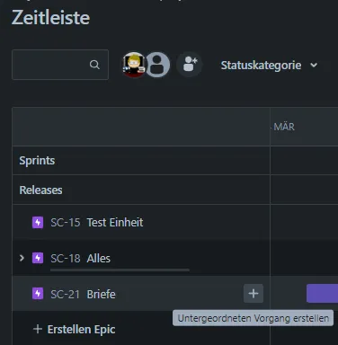 Screenshot untergeordneten Vorgang erstellen