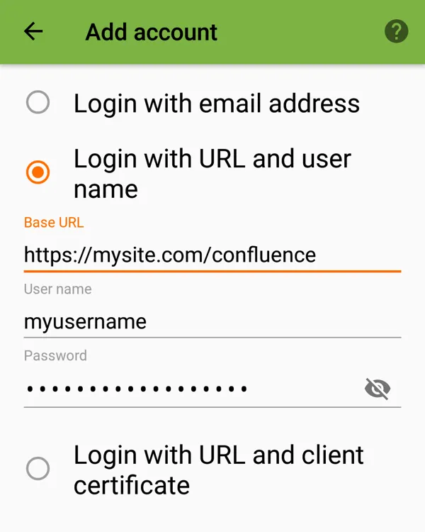 Der Anmeldebildschirm der DAVx⁵-Sync-App auf Android