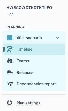 Verschiedene Ansichten eines Jira Advanced Roadmaps Plans mit aktivierten Szenarien